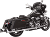 BASSANI XHAUST Fishtail Mufflers with Baffle - Chrome Finish - 33 Inch for 1995-2016 Touring Models (Part Number: 1F27E33)