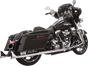 BASSANI XHAUST Fishtail Mufflers with Baffle - Chrome Finish - 33 Inch for 1995-2016 Touring Models (Part Number: 1F27E33)