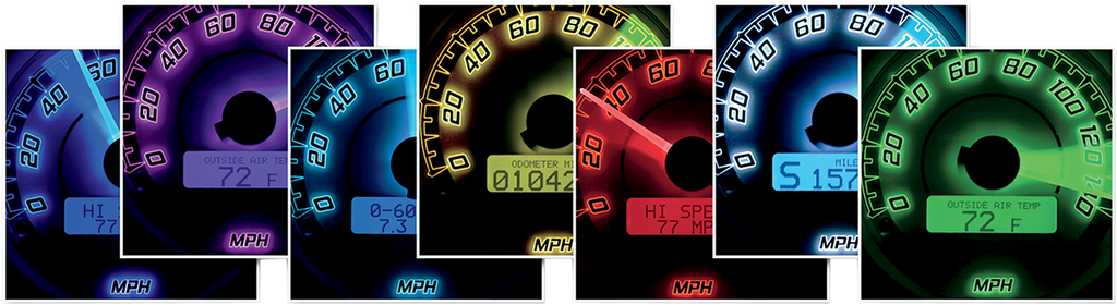 Dakota Digital MVX-8600-KG-C MVX Series 6-Gauge Analog Kit with Chrome Bezel and Black Face