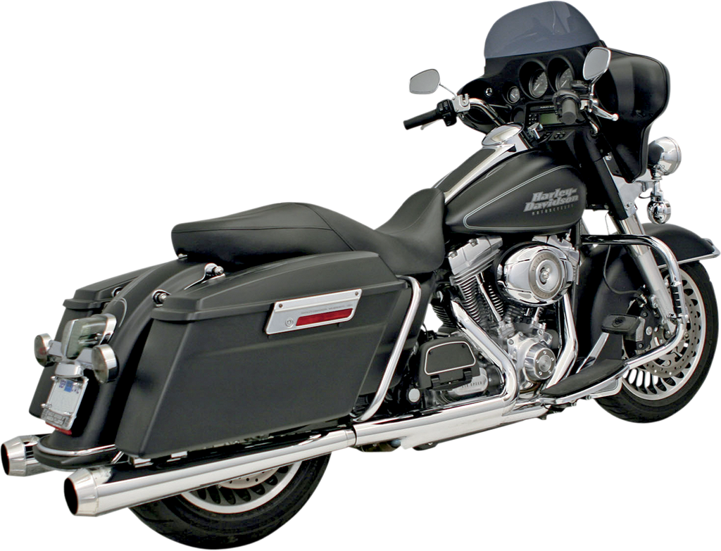 BASSANI XHAUST Megaphone Mufflers for Chrome and Polished Finish - Tapered Design with Performance Baffle FLH-517L