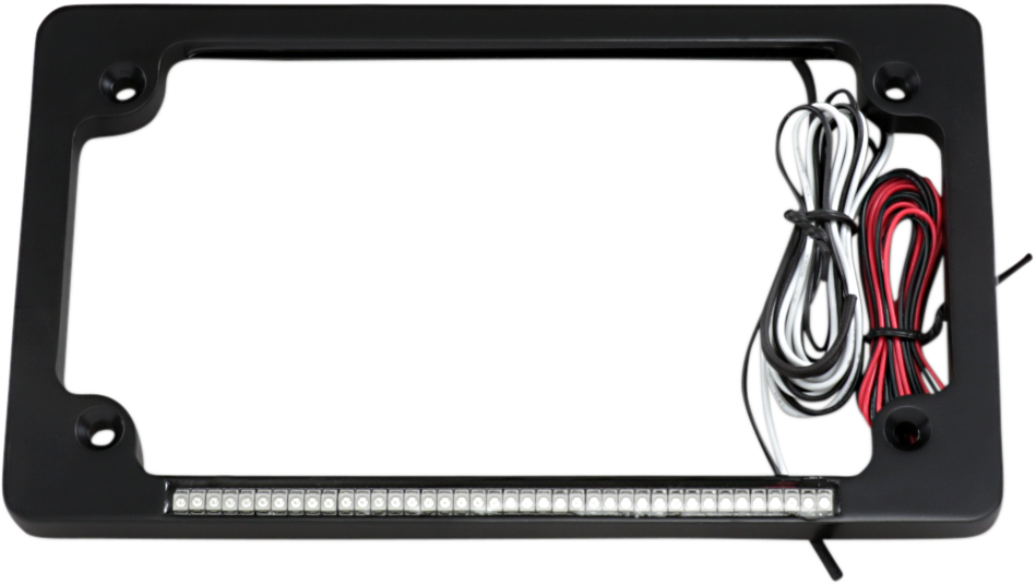 CUSTOM DYNAMICS TF02-B Dual License Plate Frame with LED Lighting in Black