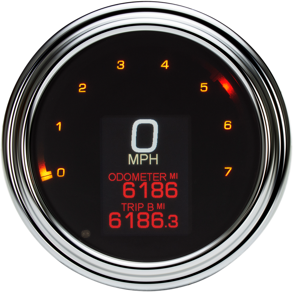 Dakota Digital MLX-2000 Tank Speedometer for Harley Davidson '99-'03 with Chrome Bezel, 4.5 Inch Display