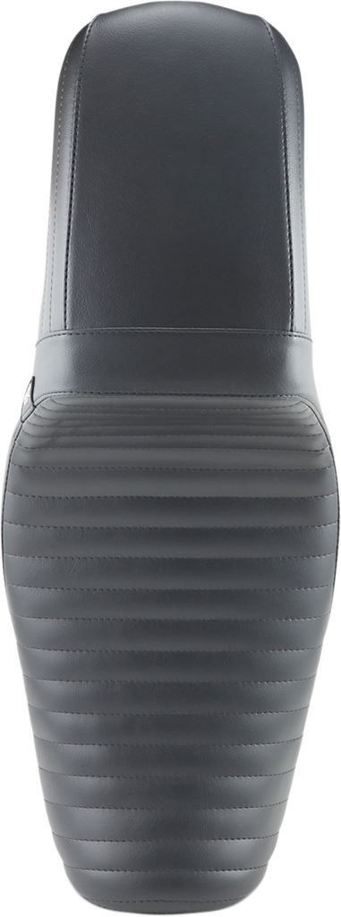 LE PERA Kickflip Daddy Long Legs Seat for Harley FX (2006-2017) – Black Pleated Leather with Extra Legroom - Part LK-591DLPT