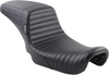 LE PERA Kickflip Daddy Long Legs Seat for Harley FX (2006-2017) – Black Pleated Leather with Extra Legroom - Part LK-591DLPT