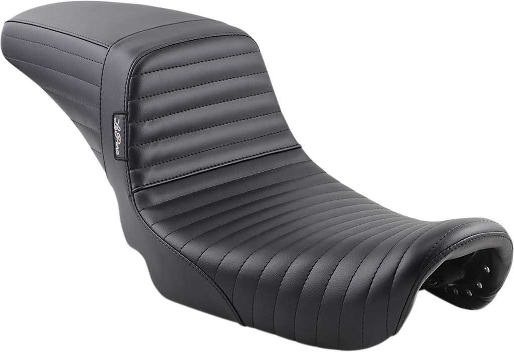 LE PERA Kickflip Daddy Long Legs Seat for Harley FX (2006-2017) – Black Pleated Leather with Extra Legroom - Part LK-591DLPT