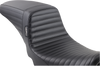 LE PERA Kickflip Daddy Long Legs Seat for Harley FX (2006-2017) – Black Pleated Leather with Extra Legroom - Part LK-591DLPT
