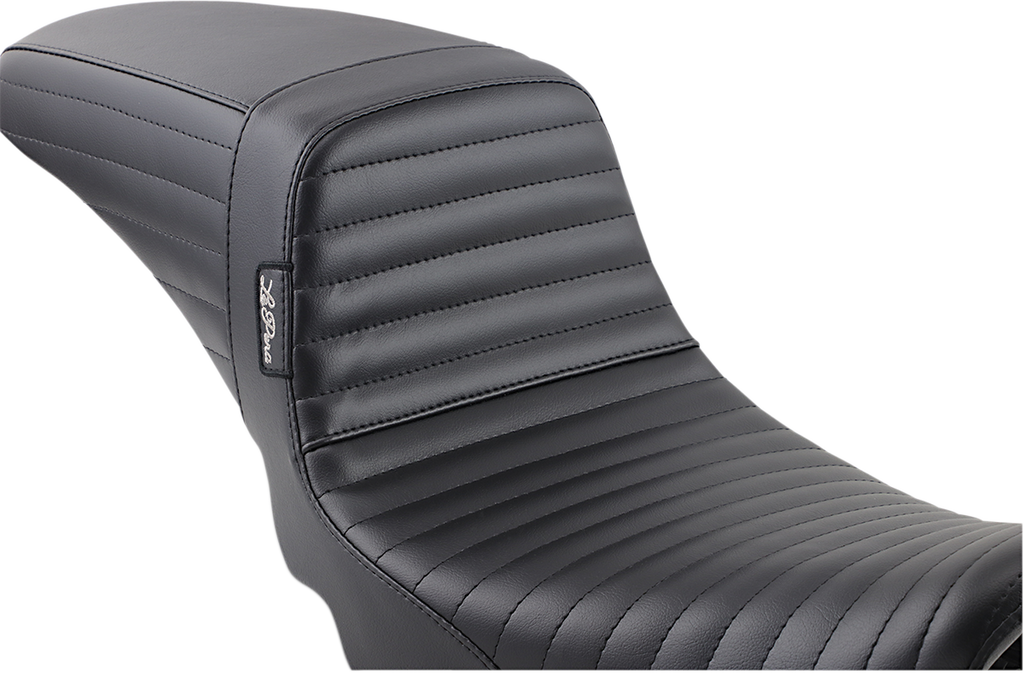 LE PERA Kickflip Daddy Long Legs Seat for Harley FX (2006-2017) – Black Pleated Leather with Extra Legroom - Part LK-591DLPT