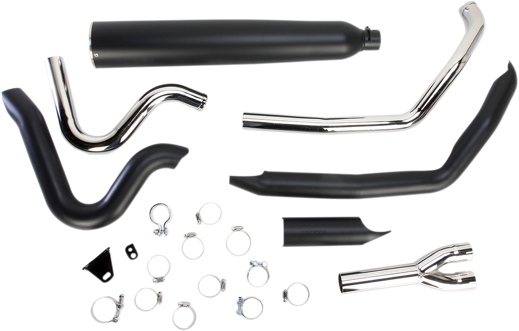 COBRA 2:1 Exhaust - Black - '09-'16 FL 6450B