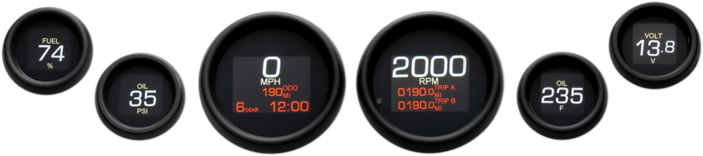 Dakota Digital MLX-8604-K 6-Gauge Instrument Kit for Touring and Trike Models 2004-2013