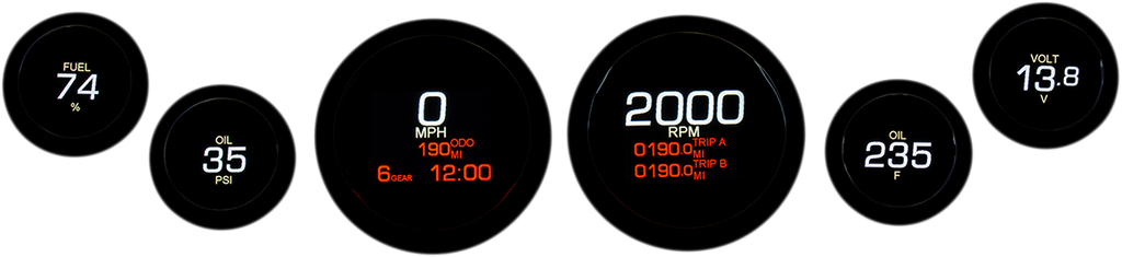 Dakota Digital MLX-8604-K 6-Gauge Instrument Kit for Touring and Trike Models 2004-2013