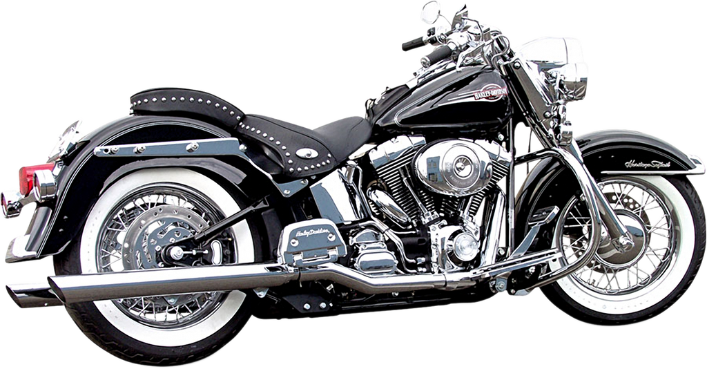 BASSANI XHAUST Slip-On Mufflers Slash-Up Chrome 31117B for Bassani True Dual Header Pipes