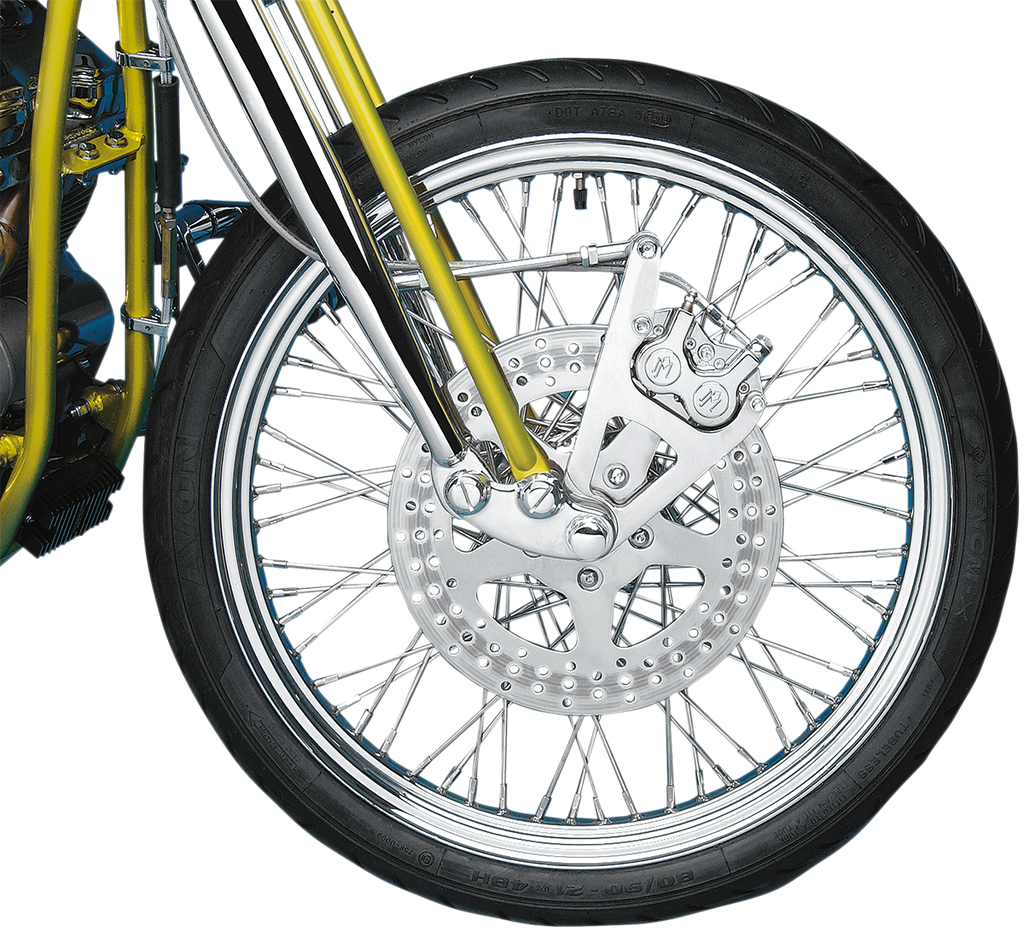 PERFORMANCE MACHINE (PM) Single Disc Caliper - Front - Chrome - Springer 88-99 1217-0017CH - Team Dream Rides