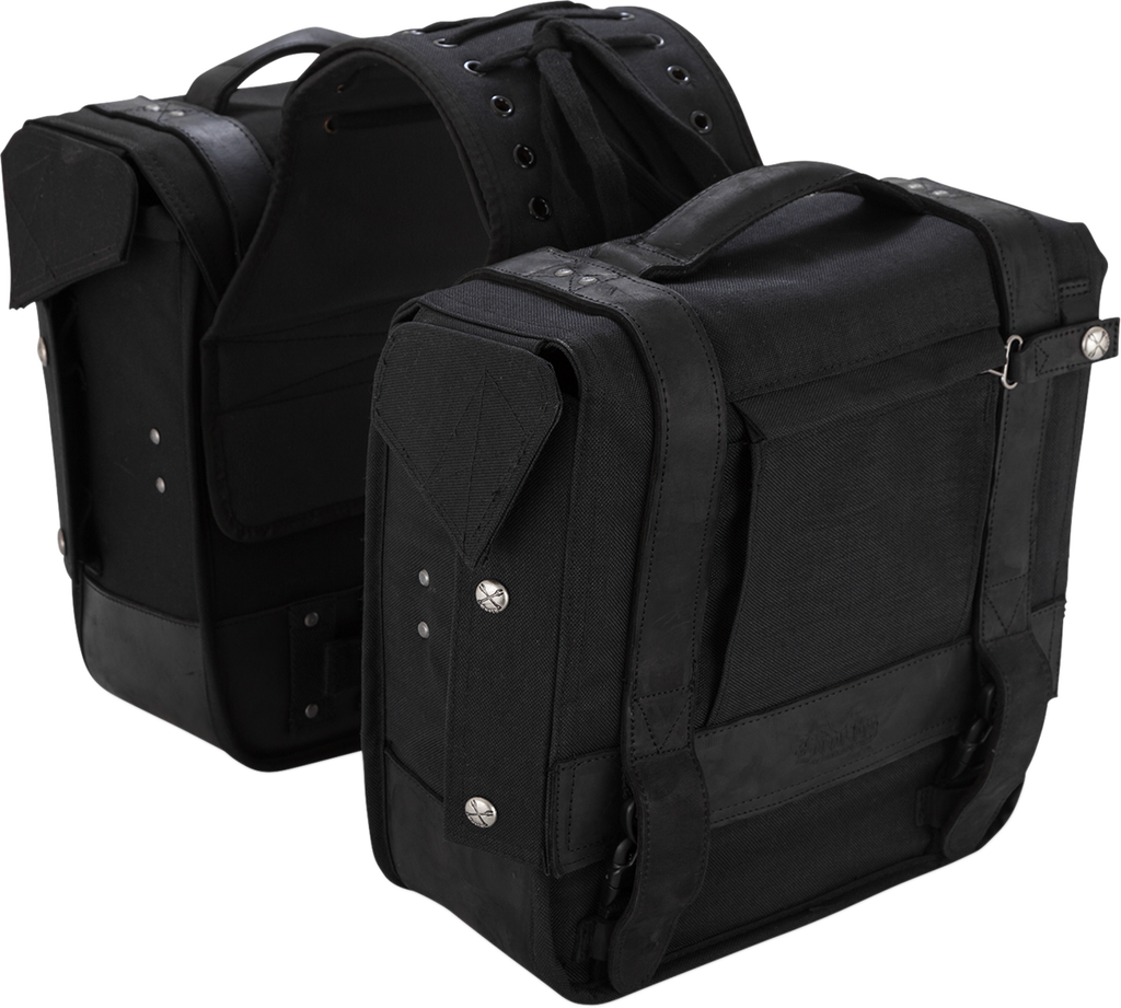 Burly Brand Throw-Over Saddlebag B15-1002B in Black for Motorcycle Touring and Commuting