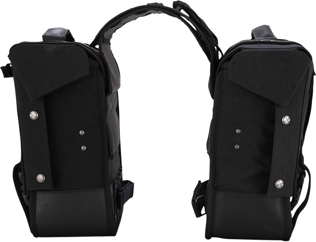 Burly Brand Throw-Over Saddlebag B15-1002B in Black for Motorcycle Touring and Commuting