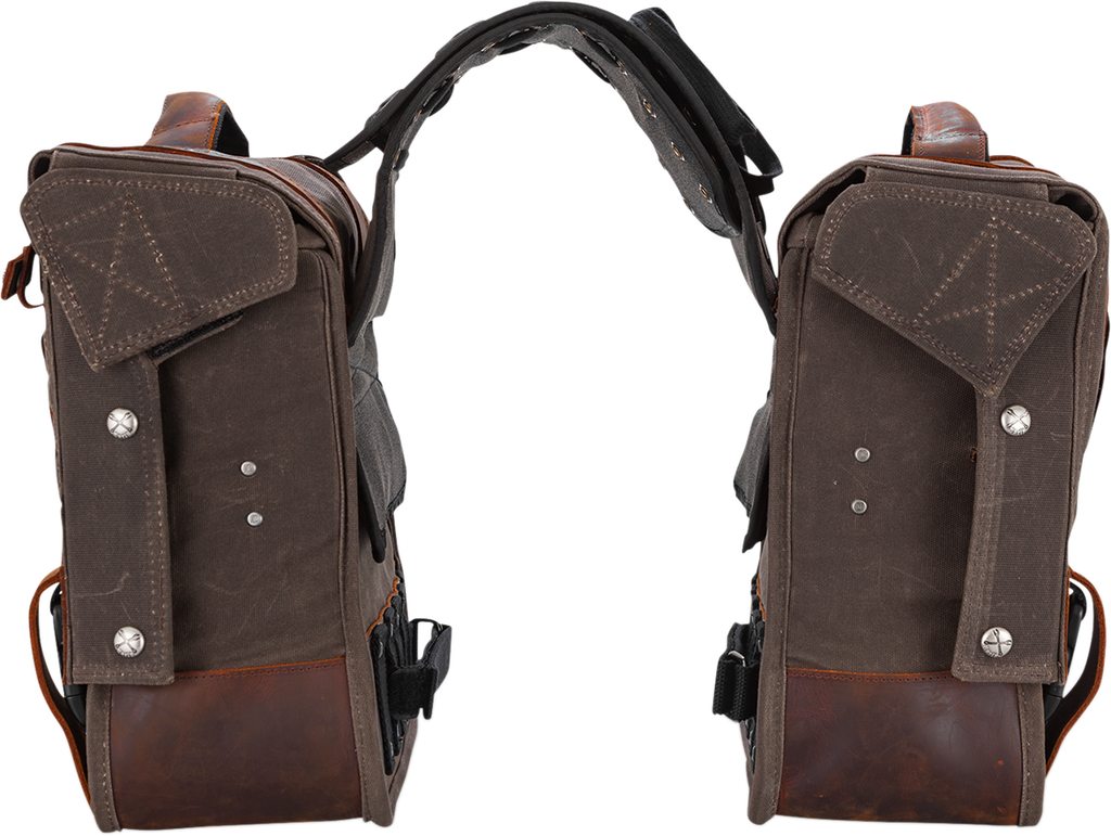 Burly Brand Throw-Over Saddlebag - Dark Oak B15-1002D