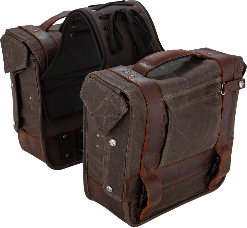 Burly Brand Throw-Over Saddlebag - Dark Oak B15-1002D