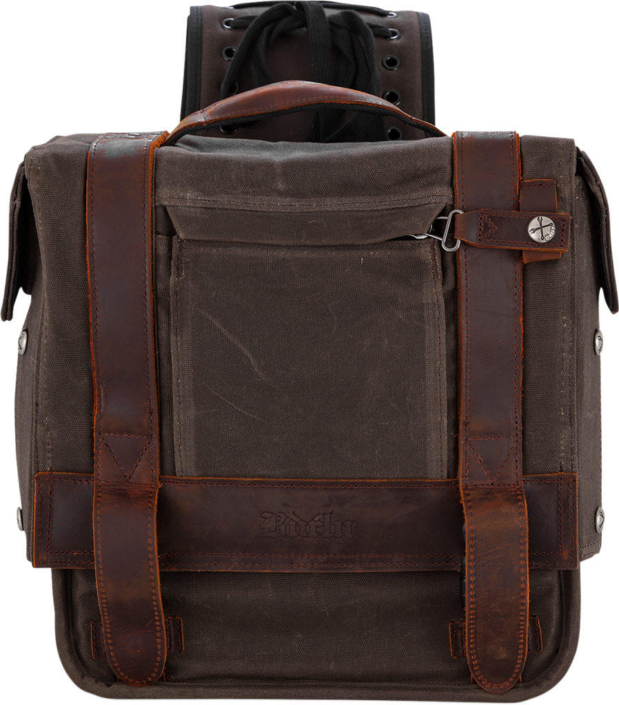 Burly Brand Throw-Over Saddlebag - Dark Oak B15-1002D