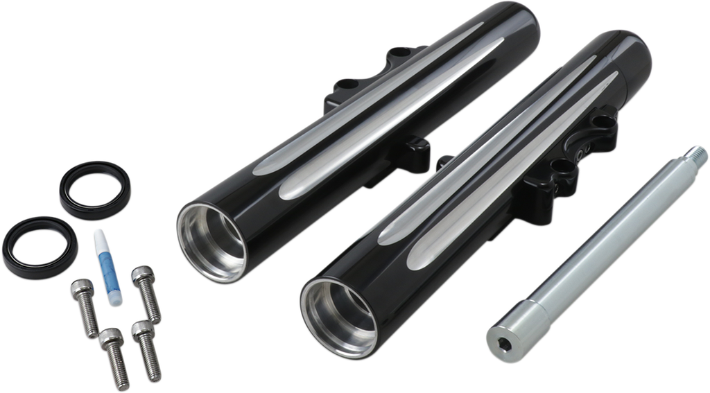 Arlen Ness Deep Cut Black Anodized Fork Legs for Harley FLT 2000-2007 - Part 06-513