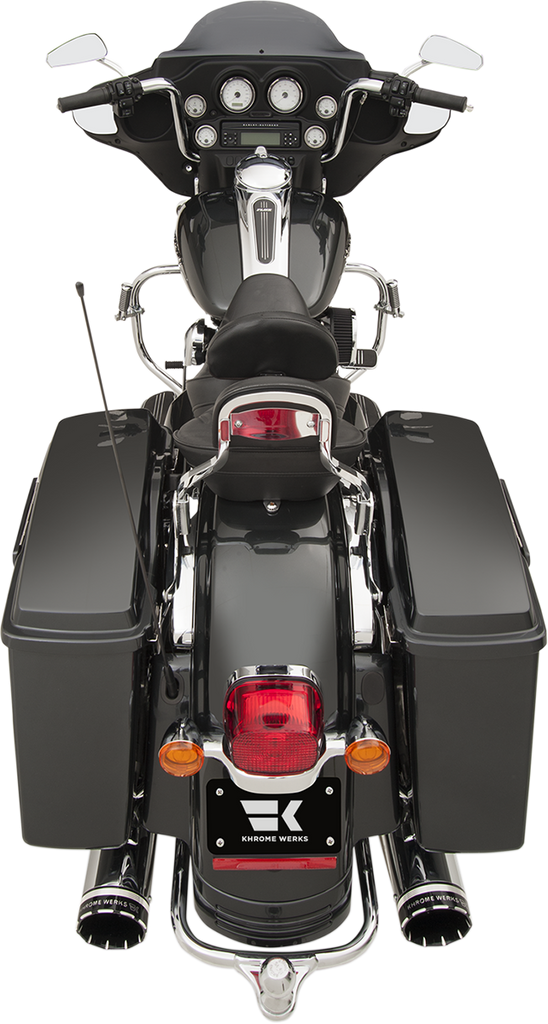 KHROME WERKS 200630 2-Into-2 Dominator Exhaust System for Harley Touring '09-'16 with Chrome Finish and 4-1/2 Inch Muffler