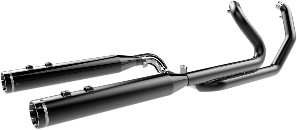 KHROME WERKS 200830 2-into-2 Dominator Exhaust System for Harley Davidson FL 2009-2016 with Black Finish and 4.5-Inch Muffler