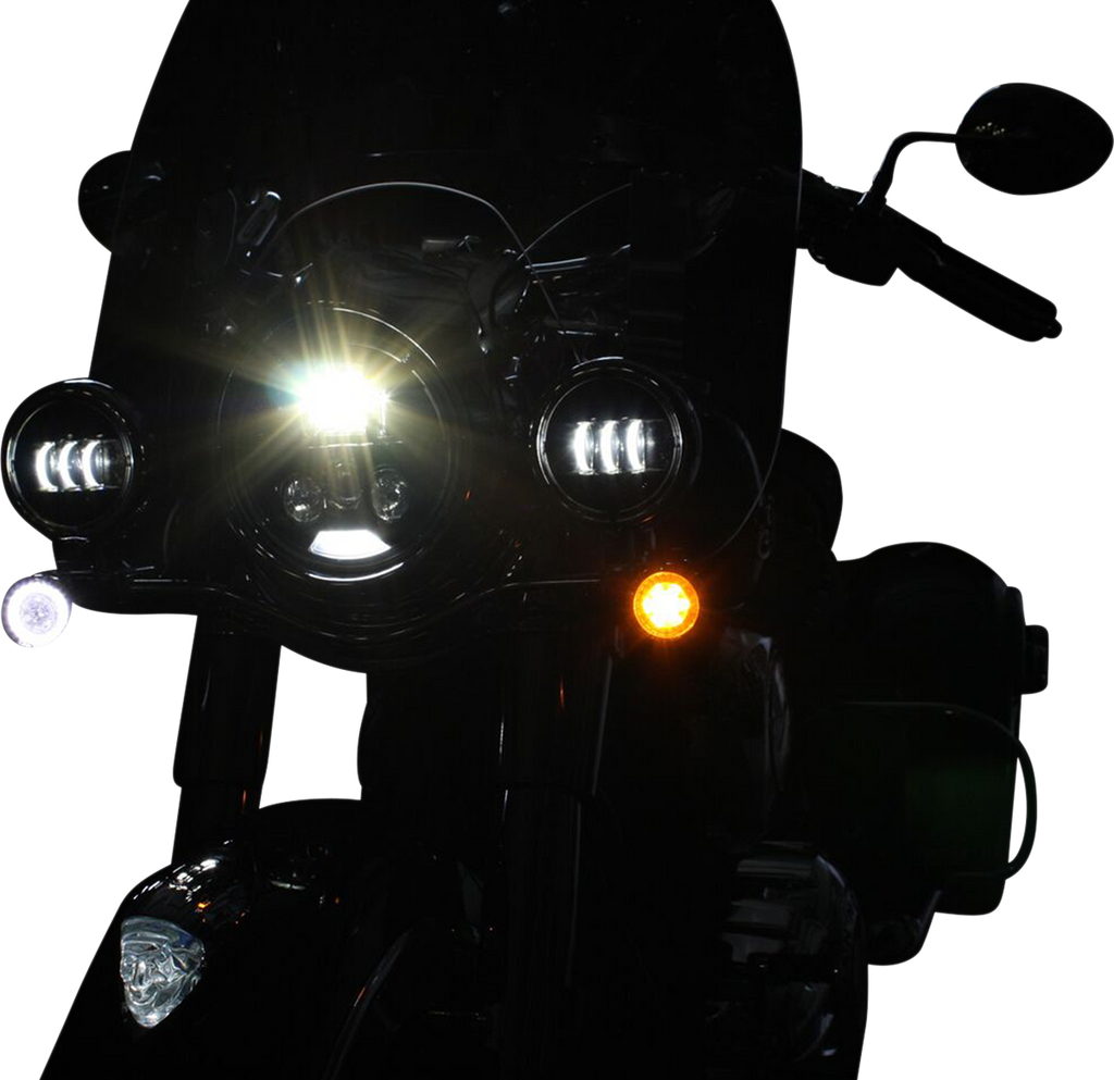 CUSTOM DYNAMICS ProBEAM® Turn Signals for Gloss Black Motorcycle Fenders (Part PB-IND-FTS-AW-B)