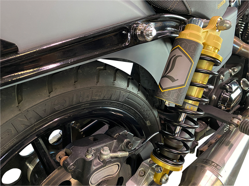 Legend Suspension Revo ARC Piggyback Shocks for 1984-2000 Harley FXR - 13 inch, Gold Finish