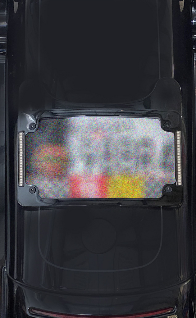 CUSTOM DYNAMICS Curved Aluminum License Plate Frame with LED Lighting – Black TF06-BCM-B