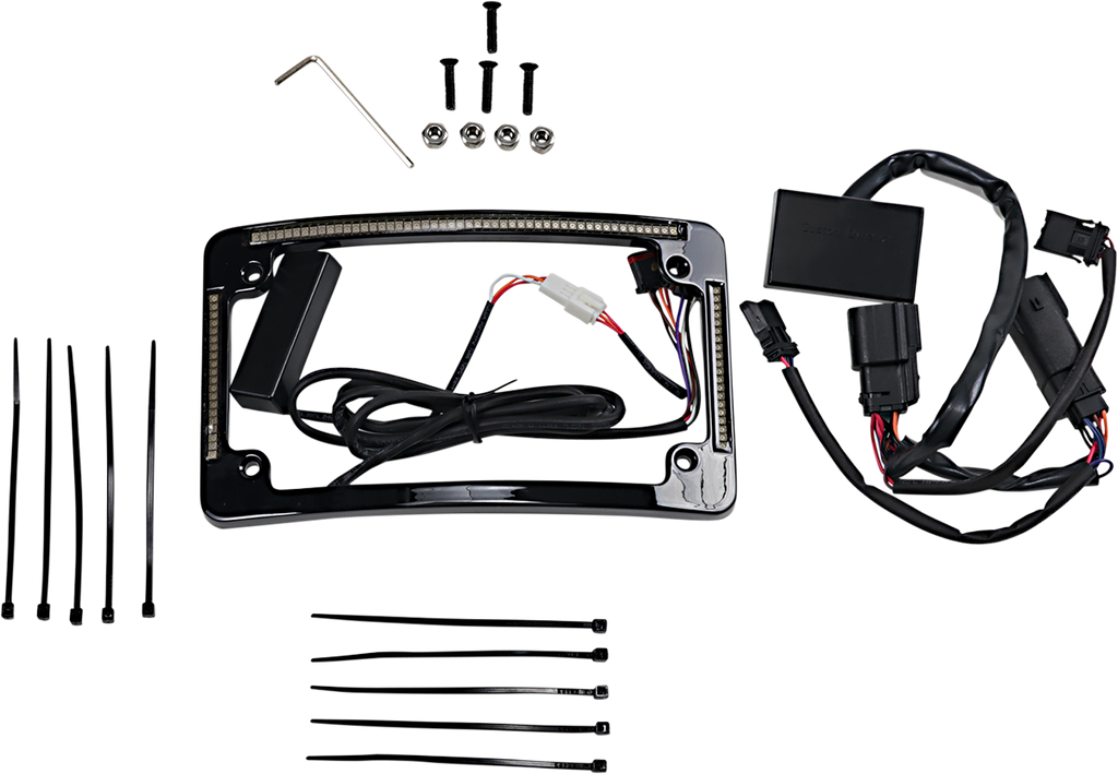 CUSTOM DYNAMICS Radius License Plate Frame - Black TF05-BCM-B with LED Illumination