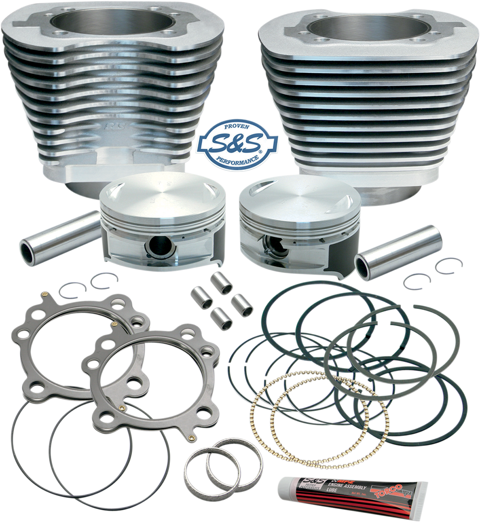 S&S Cycle Cylinder & Piston Replacement Kit for S&S 106" Stroker Kit - Silver 910-0199