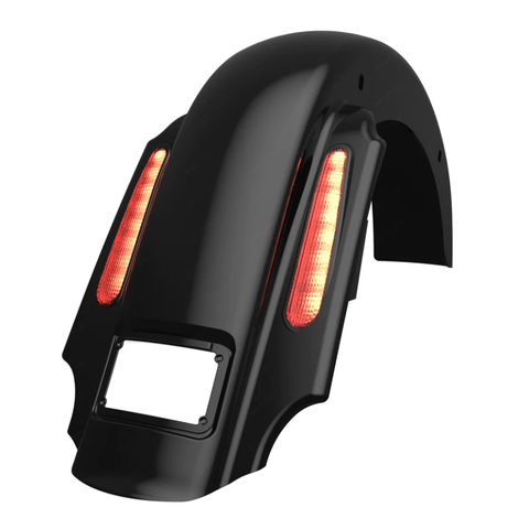 CVO STYLE REAR FENDER FOR 1993-2008 HARLEY TOURING MODELS Dual Exhaust Vivid Black - Team Dream Rides