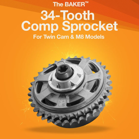 BAKER DRIVETRAIN 34-Tooth Compensator Sprocket for Twin Cam & M8 Models - Team Dream Rides