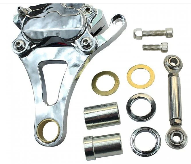 TC Bros Springer Front End Brake Caliper Kit Left Side Chrome