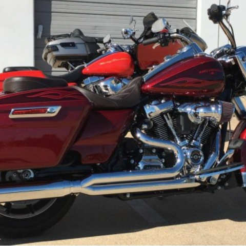 2017-2023 Harley Touring M8 Billet Cat 2:1 Chrome With Chrome Race Caps - Team Dream Rides