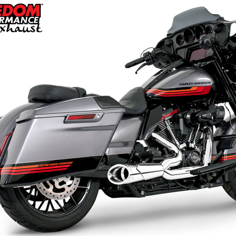 FREEDOM PERFORMANCE HARLEY TOURING 2-INTO-1 SHORTY Chrome - End Cap Combat Chrome - Team Dream Rides