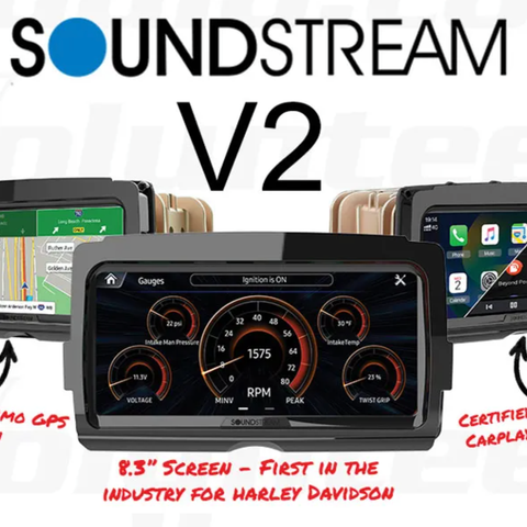 SoundStream Reserve V2 8.3” Plug & Play Headunit with Wireless Apple CarPlay and Android Auto For 2014-2023 Harley Davidson Touring Motorcycle with MMR2 - Team Dream Rides