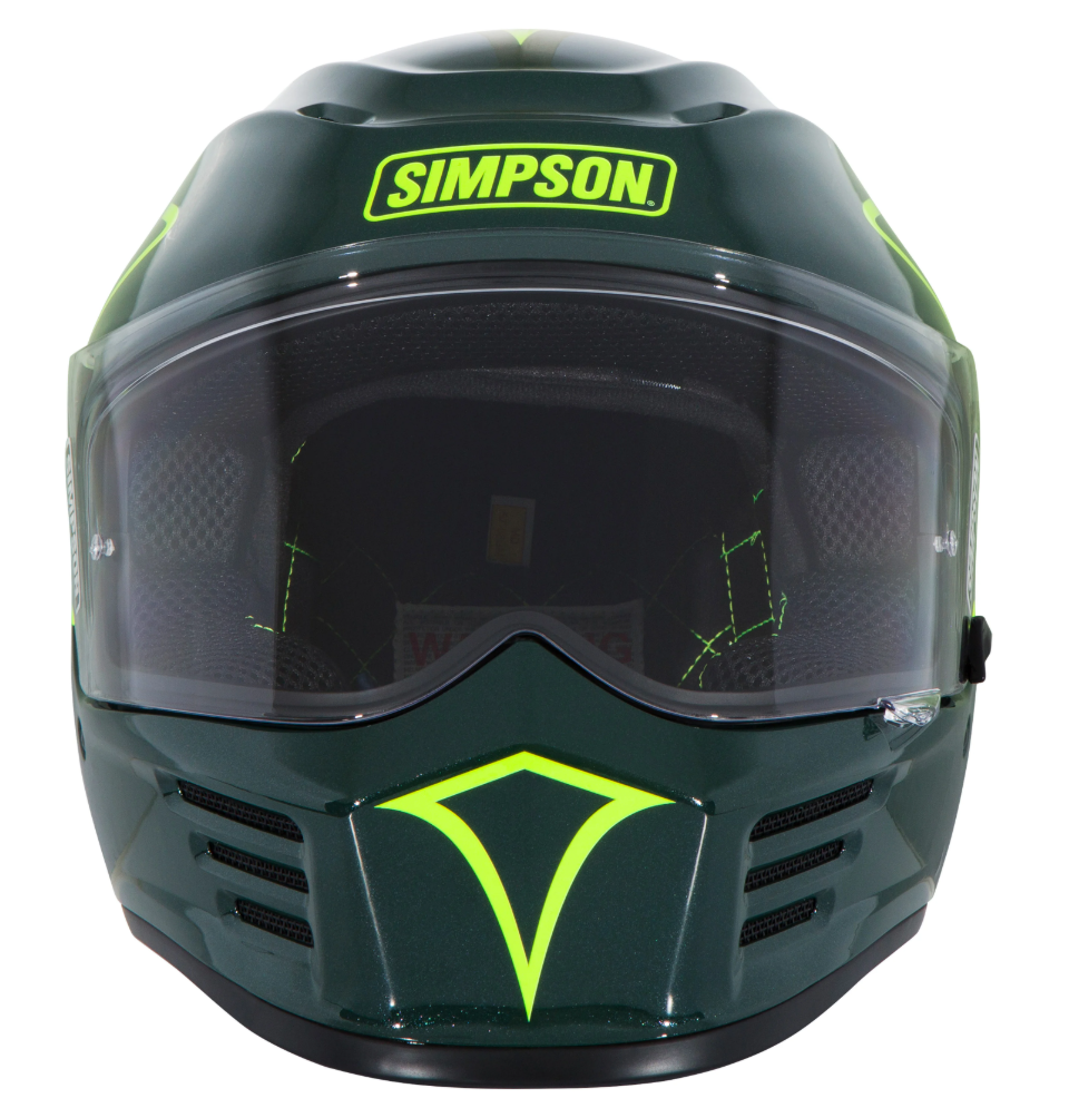 Simpson Motorcycle Speed Bandit Helmet - 12 O'Clock Green - Team Dream Rides
