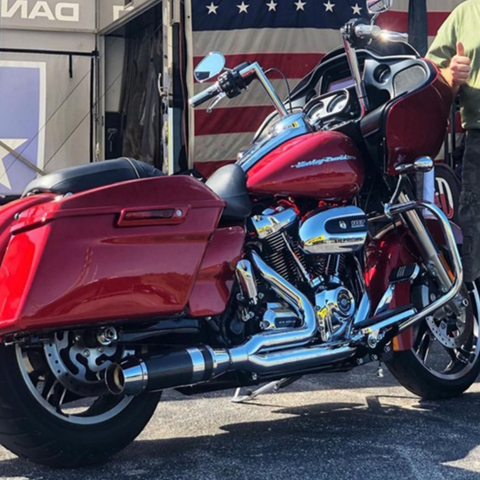 D&D 2017-2024 M8 Harley Touring Bob Cat 2:1 Full Exhaust System - All Chrome - Team Dream Rides