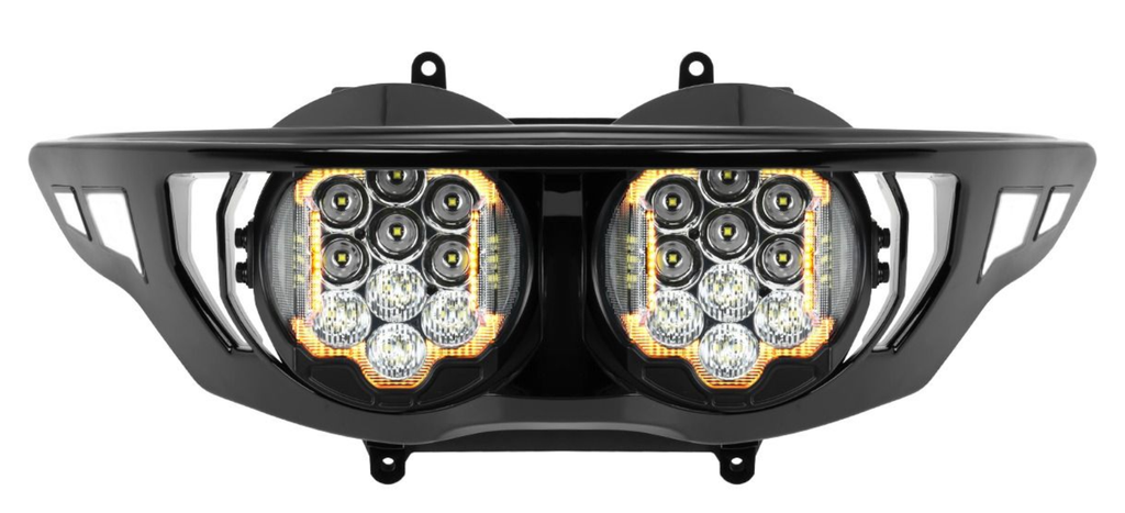 HOGWORKZ Silvertooth Performance LED Headlight for Harley Road Glide '23.5-'26