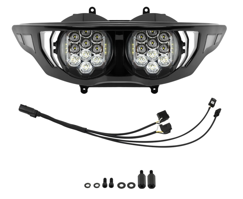 HOGWORKZ Silvertooth Performance LED Headlight for Harley Road Glide '23.5-'26