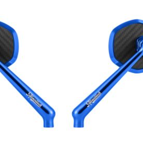 Advanblack Axion Performance Style Mirrors for Harley Davidson & Indian - Blue