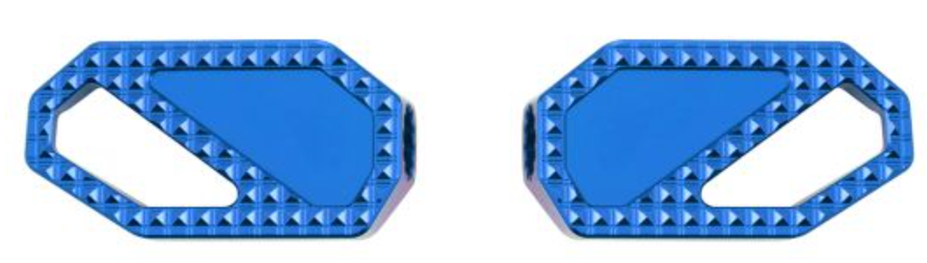 Advanblack CARBONGRIP Rear Passenger Pegs for Harley Touring Softail & Dyna| Compact One-Piece Billet Aluminum Design - Blue