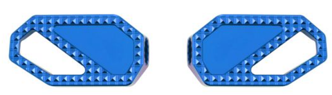 Advanblack CARBONGRIP Rear Passenger Pegs for Harley Touring Softail & Dyna| Compact One-Piece Billet Aluminum Design - Blue