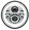HOGWORKZ 7" LED Chrome HALOMAKER® Headlight (Daymaker Replacement) for Harley Touring & Softail