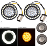 HOGWORKZ 7" HALOMAKER LED Front Turn Signals for Harley-Davidson | 1157 Base, Bullet Lens
