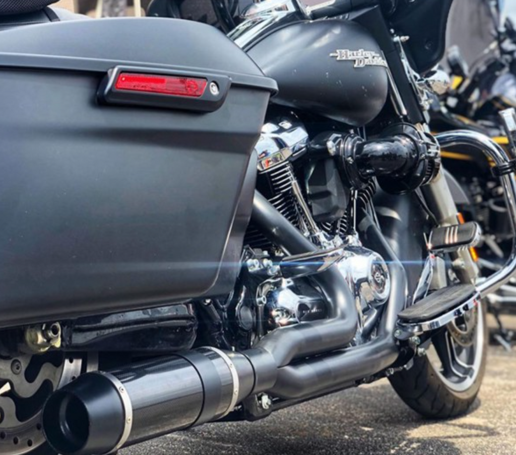 D&D M8 Harley Touring Bob Cat 2:1 Full Exhaust System - Black with Black Muffler - Team Dream Rides