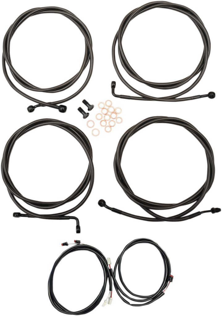 LA CHOPPERS Cable Kit - 15" - 17" Handlebars - Midnight LA-8054KT3-16M - Team Dream Rides