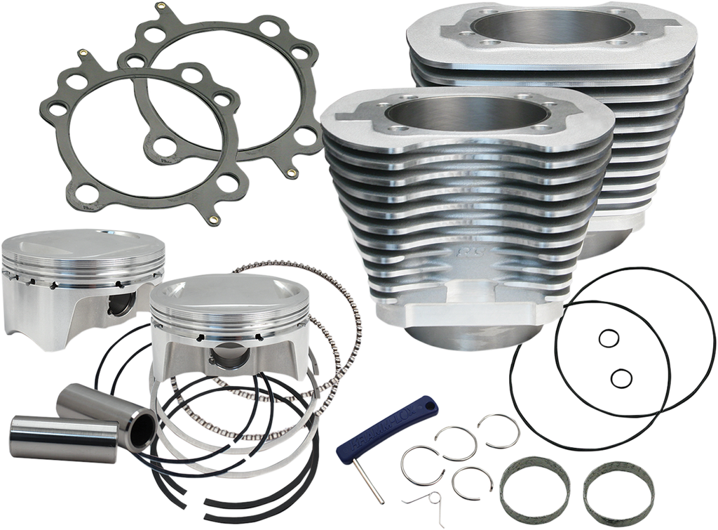 S&S CYCLE 107" Big Bore Cylinder Kit for Twin Cam - Silver - Part 910-0480
