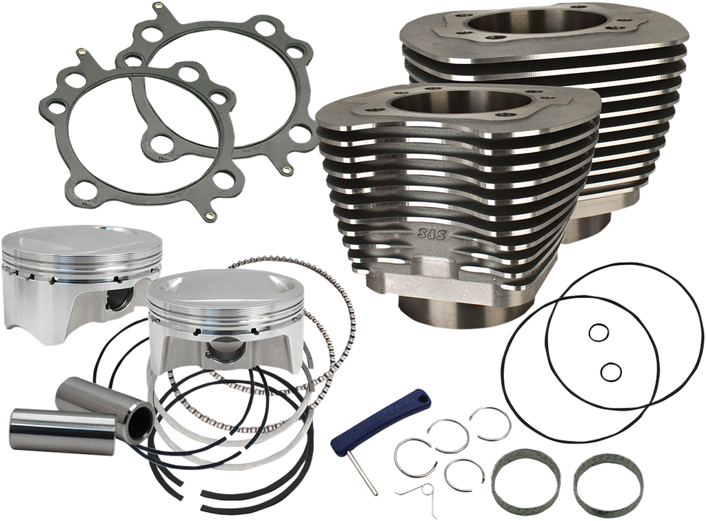 S&S CYCLE 98" Big Bore Cylinder Kit - Wrinkle Black for Twin Cam 910-0481