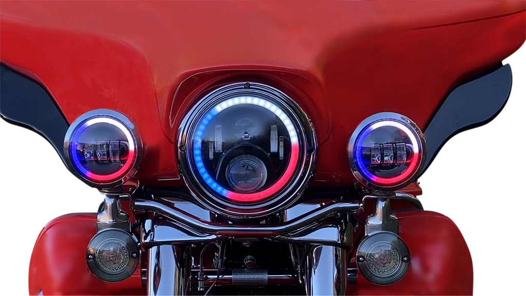 CUSTOM DYNAMICS ProGLOW™ 7-Inch LED Headlamp with Bluetooth Control - Black PG-7-14-B