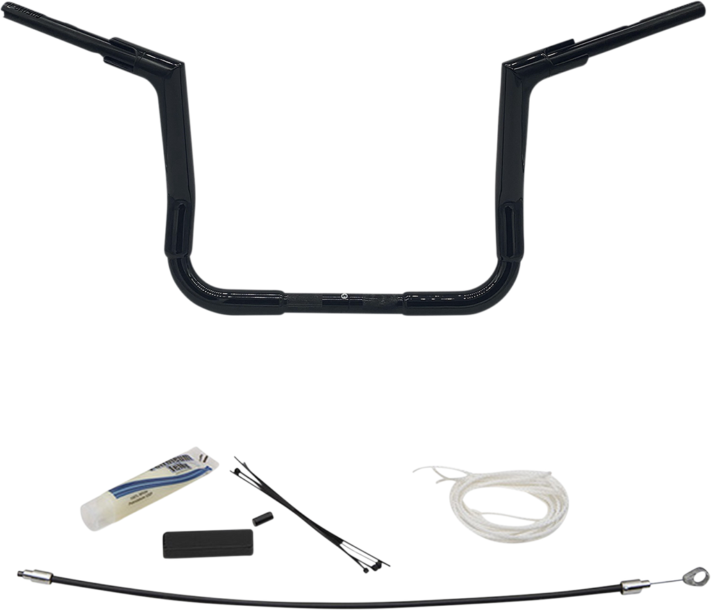 FAT BAGGERS INC. Handlebar Kit - Flat Top - 12" - Black 609112-B - Team Dream Rides